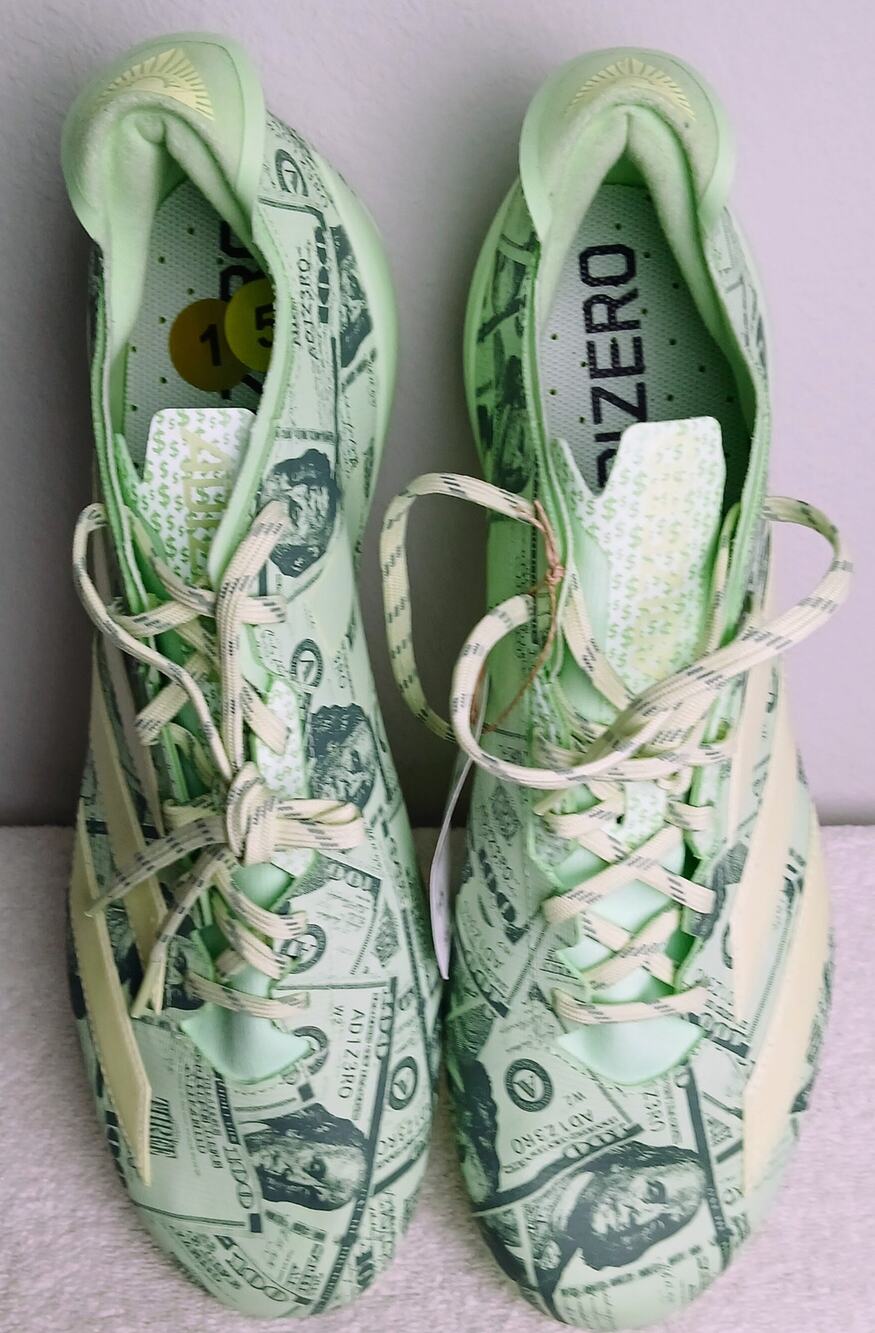 adidas Adizero Electric II Currency Neutral Football Cleats Money Size 15